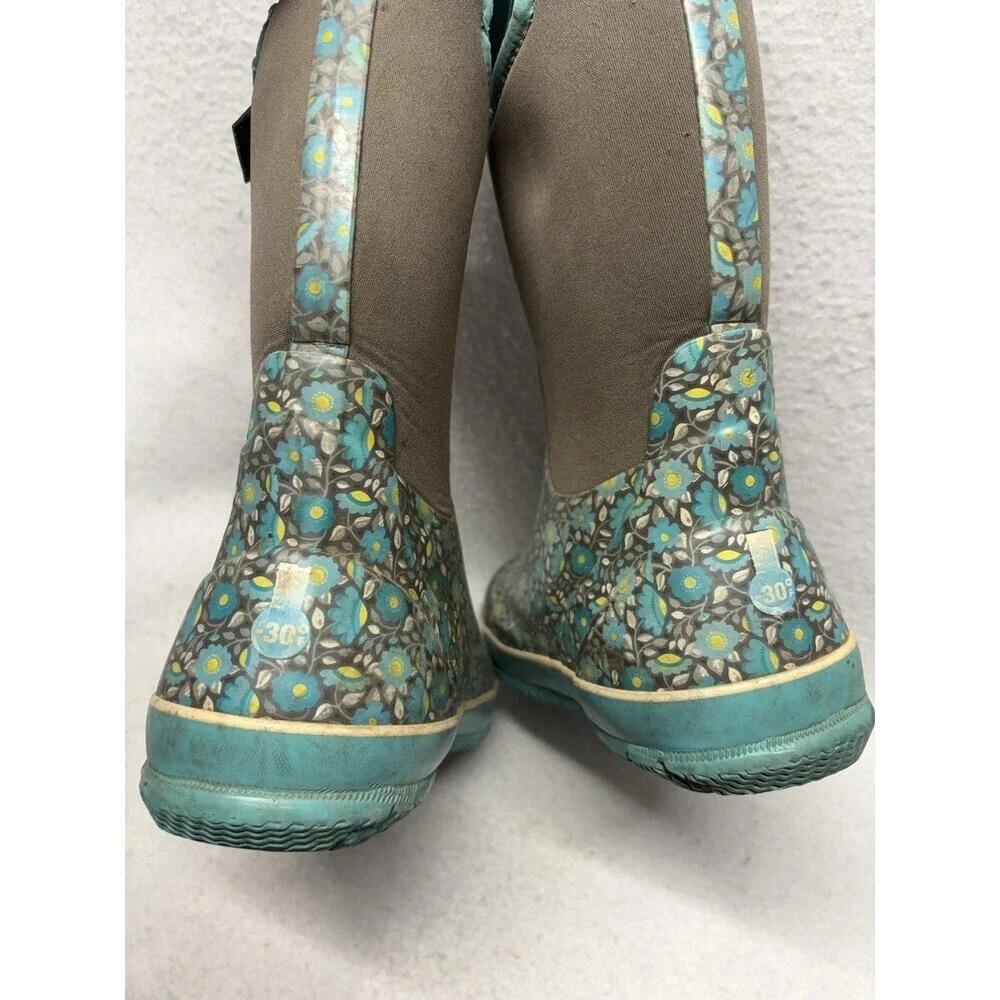 Bogs Floral Sweet Pea Classic Insulated Rain Boots Youth Size 5